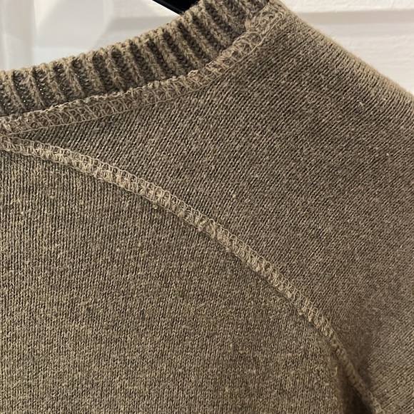 Vintage Buffalo David Bitton Sweater Army Green Large Elbow Patches EUC - Picture 12 of 12